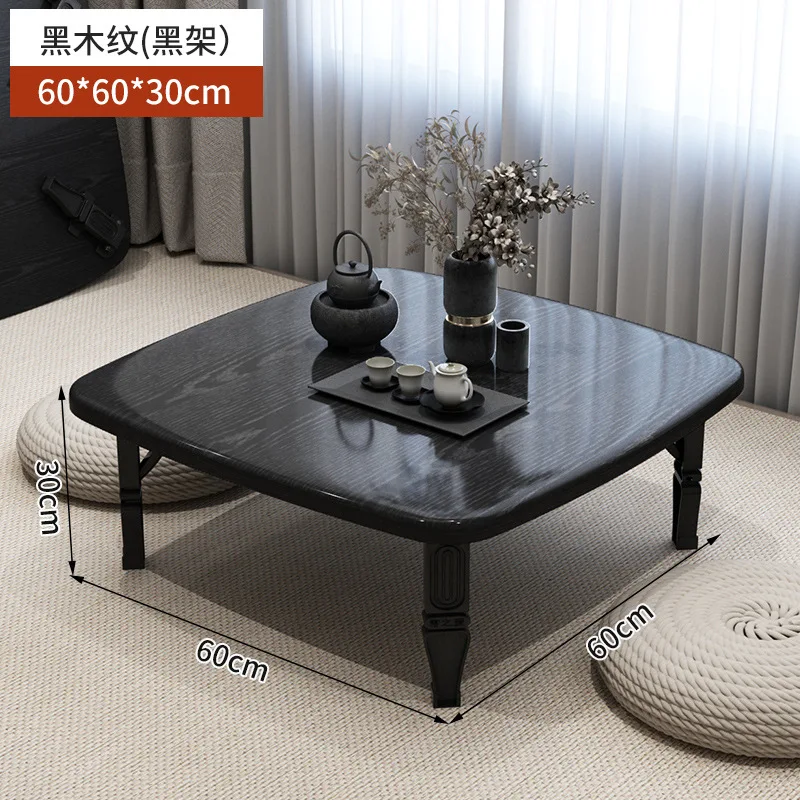 Ins Tatami Foldable Tea Table Rural Simple Dining Wooden Table Bedroom Bay Window Living Room Small Tea Table