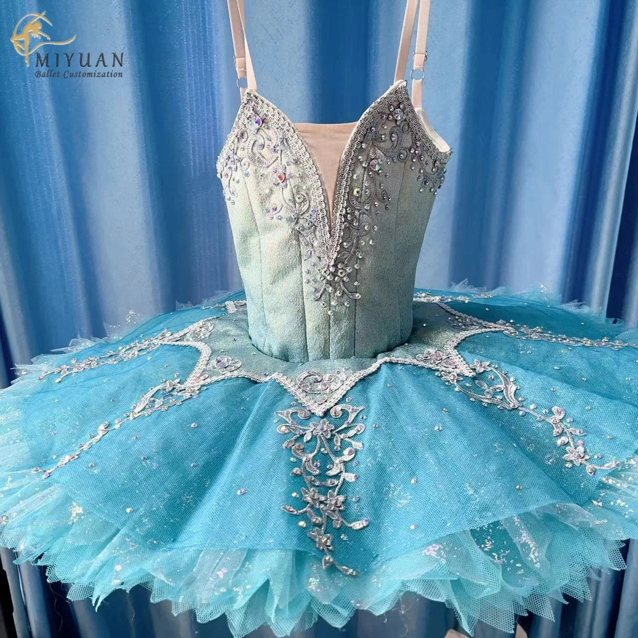 2024 blaue Vogel Silber Fee Pagita Variationen Tutu High-End profession elle benutzer definierte erwachsene Kinder Wettbewerb Kleid Frauen Kostüm