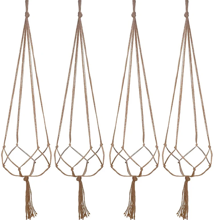 Hängender Blumentopf, Hängekorb, Vasen mit Haken, kreative Makramee-Pflanzgefäße zum Aufhängen von Blumentopfnissen – Detail 3