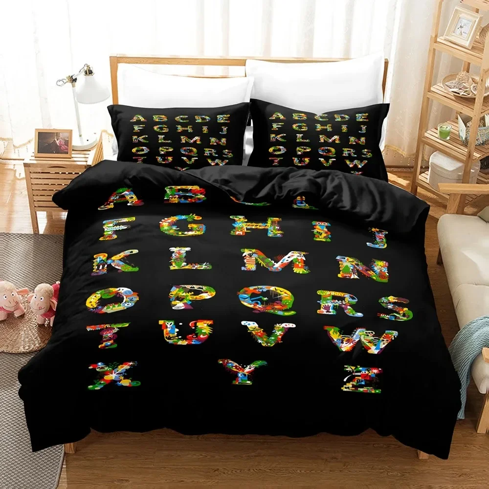 2023 Alphabet Lore Bedding Set Single Twin Full Queen King Size Bed Set Kids Girls Boys Bedroom Duvet Cover Sets Anime Bed Linen