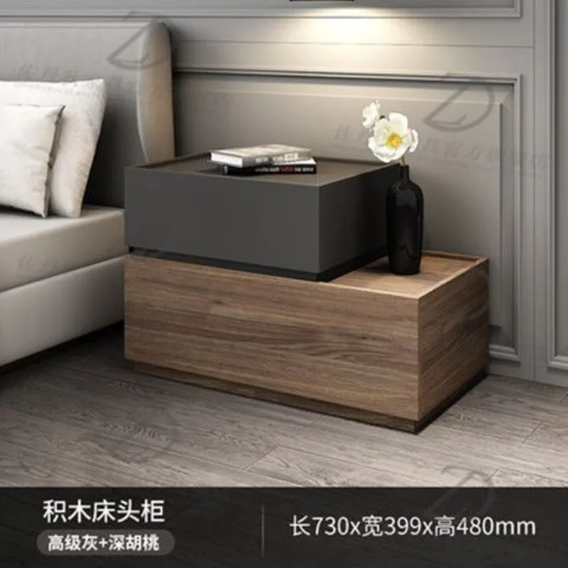 Italian Light Luxury High-end Bedside Table Small Apartment Storage Multifunctional Drawer Cabinet Window Head Bedside Cabinet