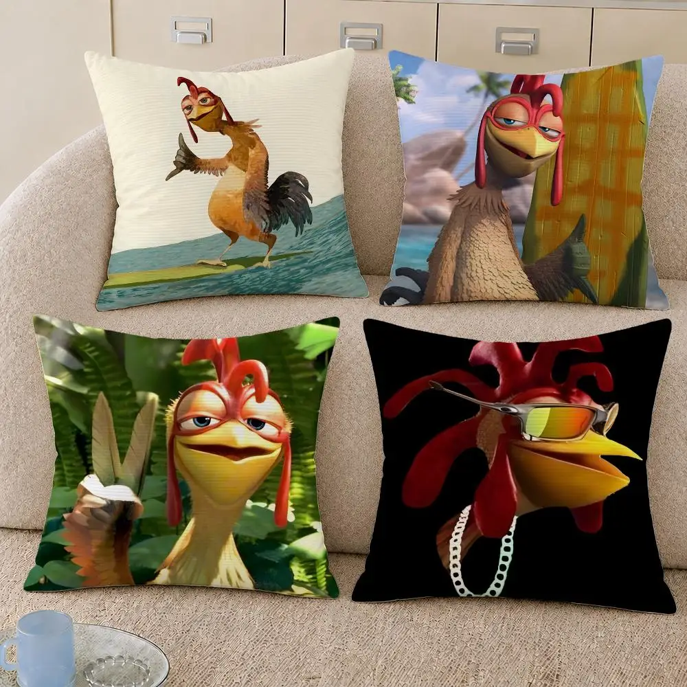 Character Chicken Joe Surfing Movie Cushion Cover Decorative Pillowcase Soft Short Plush Cozy Durable Sofa Home Decor Items Gift