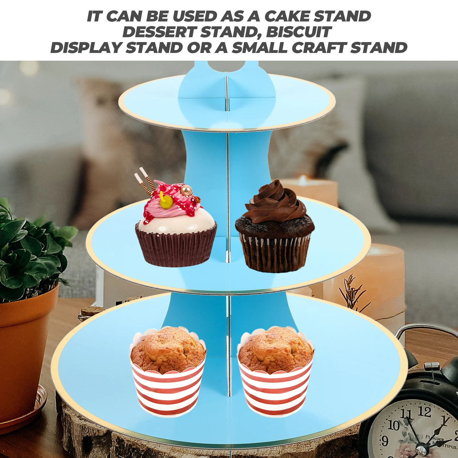Creative Cake Holder Exhibition Dessert Stand Decor Convenient for Display Bronzing Multifunctional Desktop Cupcake