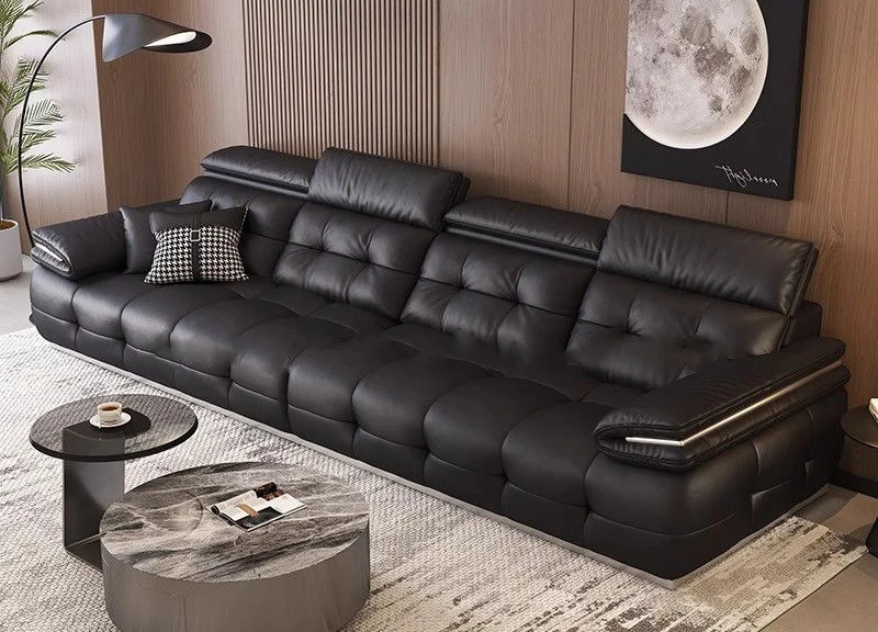 Minimalistisches Lawrence, Wohnzimmer, Ledersofa