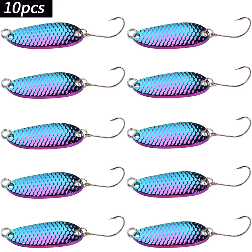 

10pcs Metal Fishing Spoon Lures Bait 1.5g 2.5g 3.5g 5g Fishing Lure Pesca Lures Crankbait Spinner For Trout Perch Chub Salmon