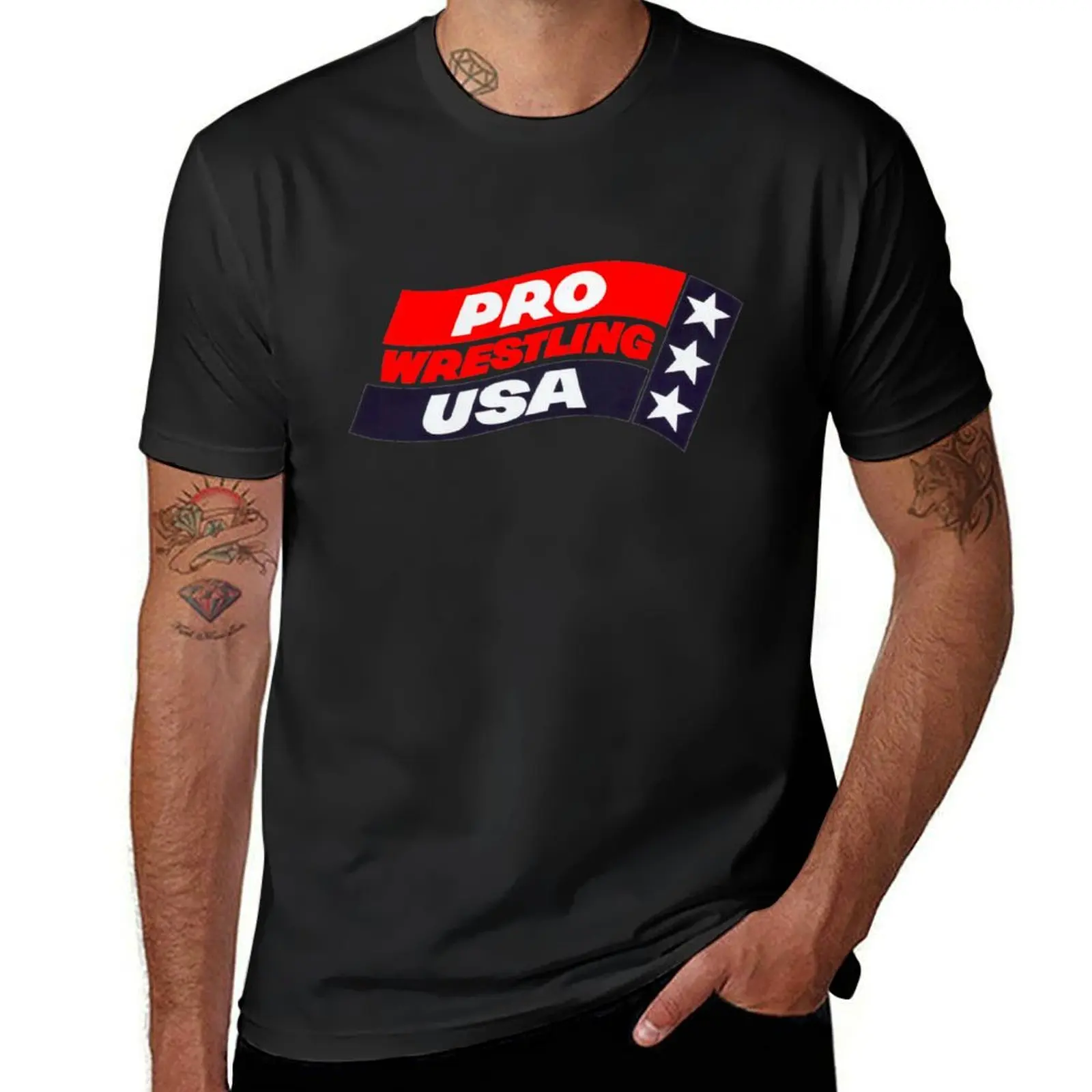 

Pro Wrestling USA T-Shirt aesthetic clothes boys whites t shirts men