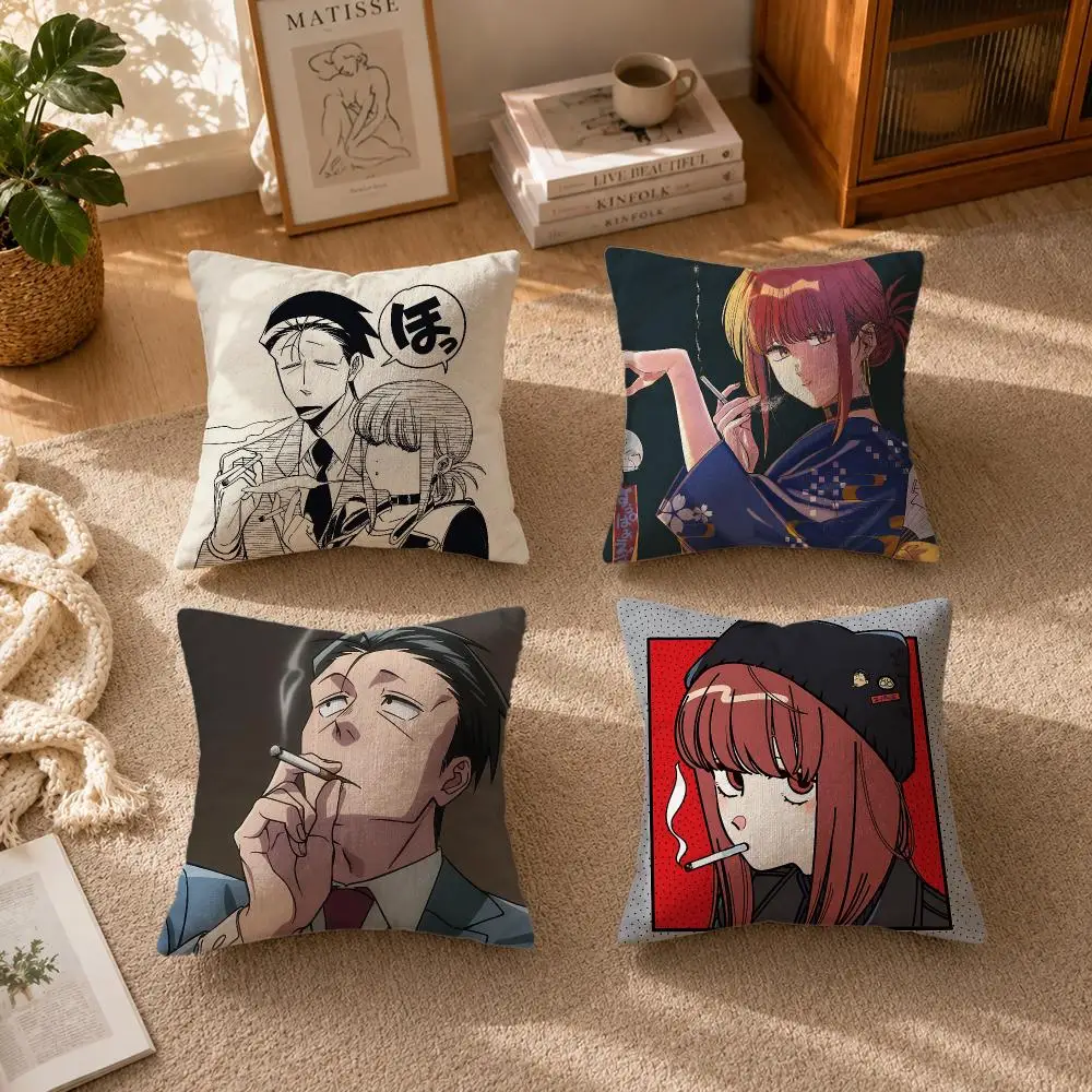 Smoking Behind the Supermarket with YouS Cushion Cover Soft Short Plush Zippered Cushion Covers 40/45 Square Decor for Sofa Home