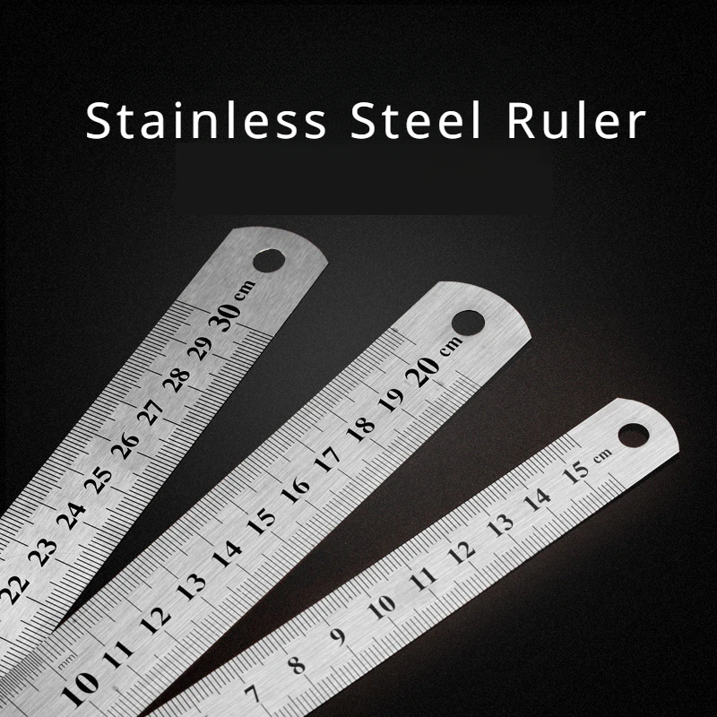 

Straightedge Double Side Scale Metal Ruler High Quality Stainless Steel Woodworking Drawing Measuring Tools 0-15/20mm