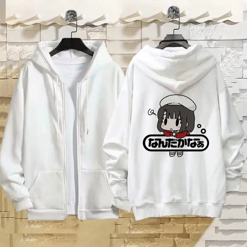 

How To Raise A Passerby Heroine Anime Sweatshirt Two-Dimensional Peripheral Kato Megumi Hooded Zipper Clothes Autumn And Winter