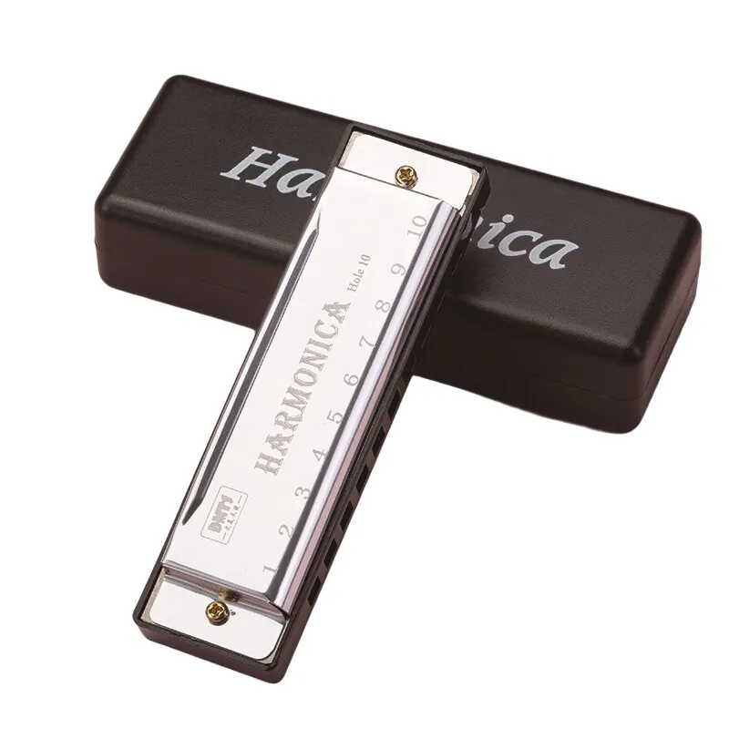 10 Lỗ Harmonica Miệng Organ Câu Đố nhạc cụ người mới bắt đầu giảng dạy chơi Quà tặng đồng lõi nhựa Harmonica Harp