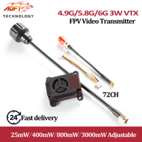 5.8G 3W VTX 4.9G-6G High Power 72CH VTX Video Transmitter with CNC Shell PIT 25mW/ 400mW/800mW/3000mW for RC Quadcopter DIY Part