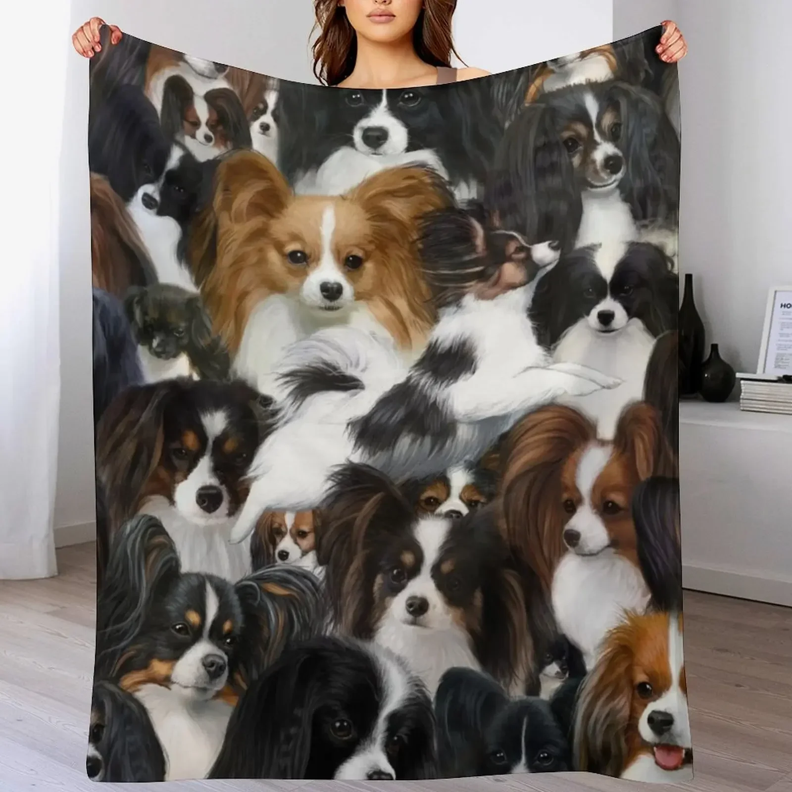 

Fly little butterfly! Papillon and Phalene Collage Throw Blanket Giant Sofa Hair Travel halloween Blankets