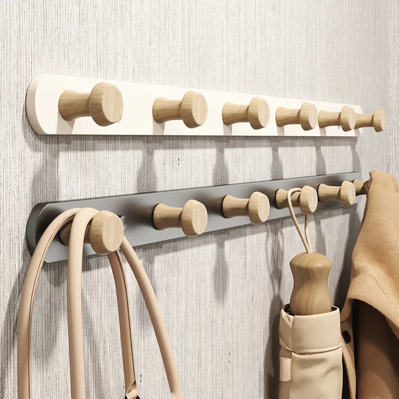 Wall Mounted Coat Rack,Entryway Hanging Coat Rack,Seel Metal Wood Coat Rail with Rustic Hooks Rail for Coat,Scarf,Bag,Towel,Key