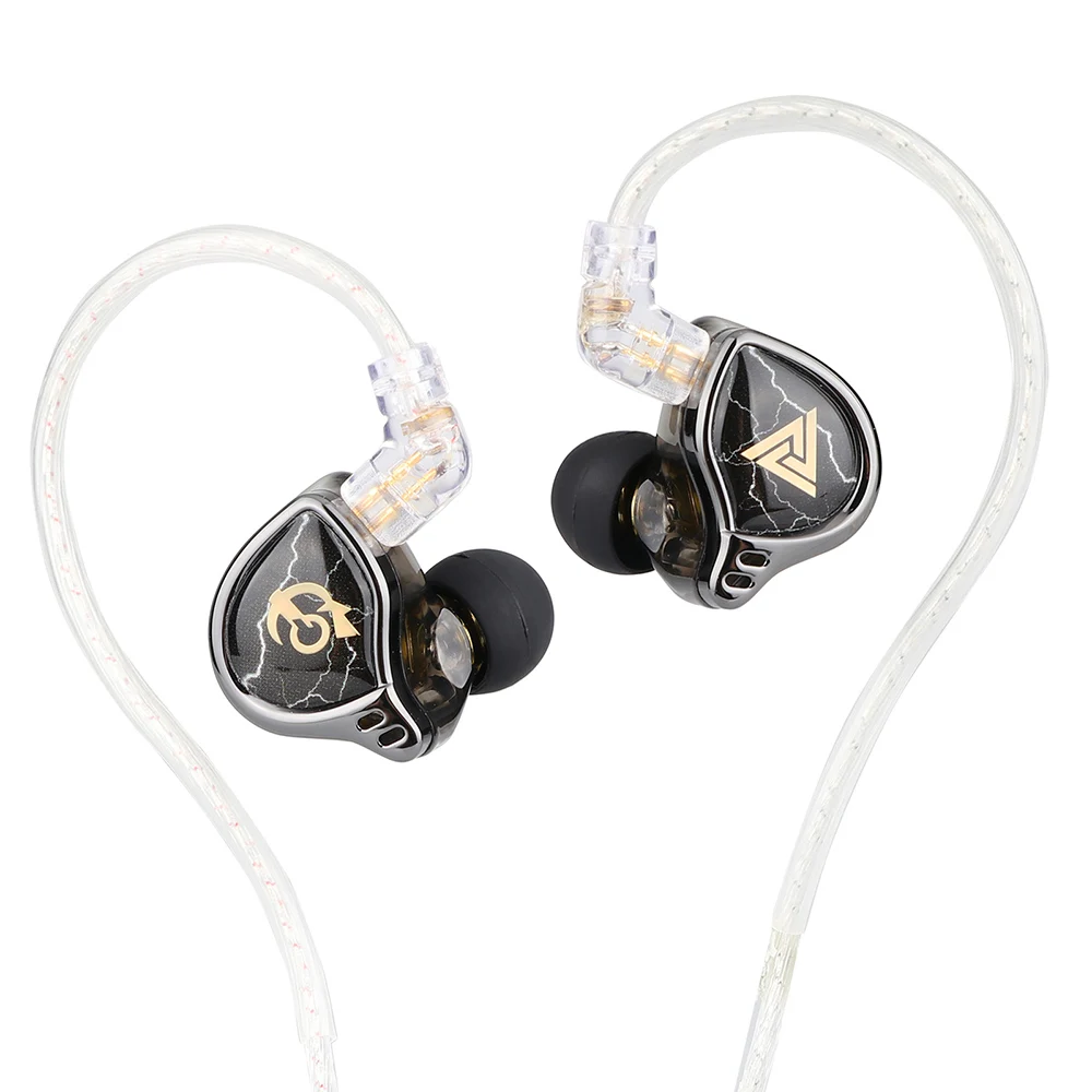 

QKZ x HBB 10mm Titanium-Coated Diaphragm HiFi In Ear Monitor Earphones Semi-open Cavity CNC Aluminum Alloy Faceplate