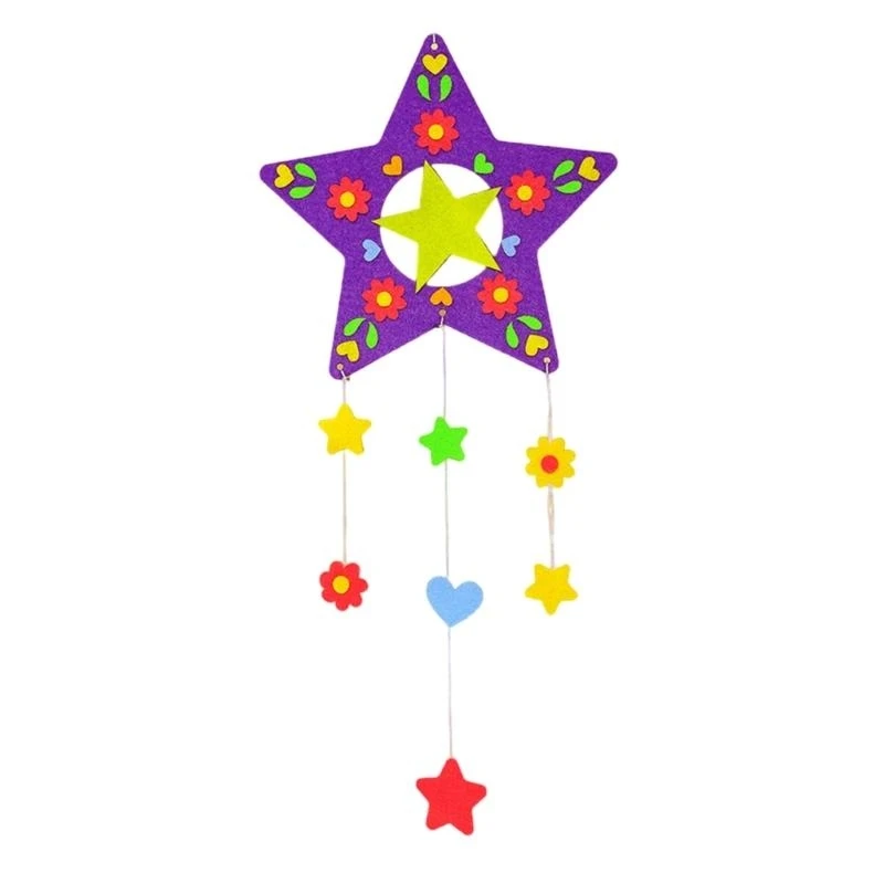 

Felt Sticker Colorful Dreamcatchers Craft Set for Kids Enhances Creativity and Motor Skills Handmade Ornament Craft Kits