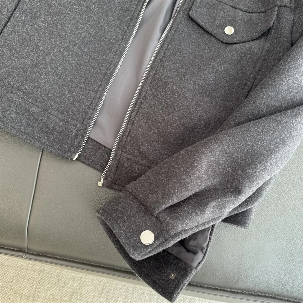 المرأة الجديدة أزياء تنوعا الياقة طويلة الأكمام عارضة جيب الديكور لينة سستة سترة معطف #6