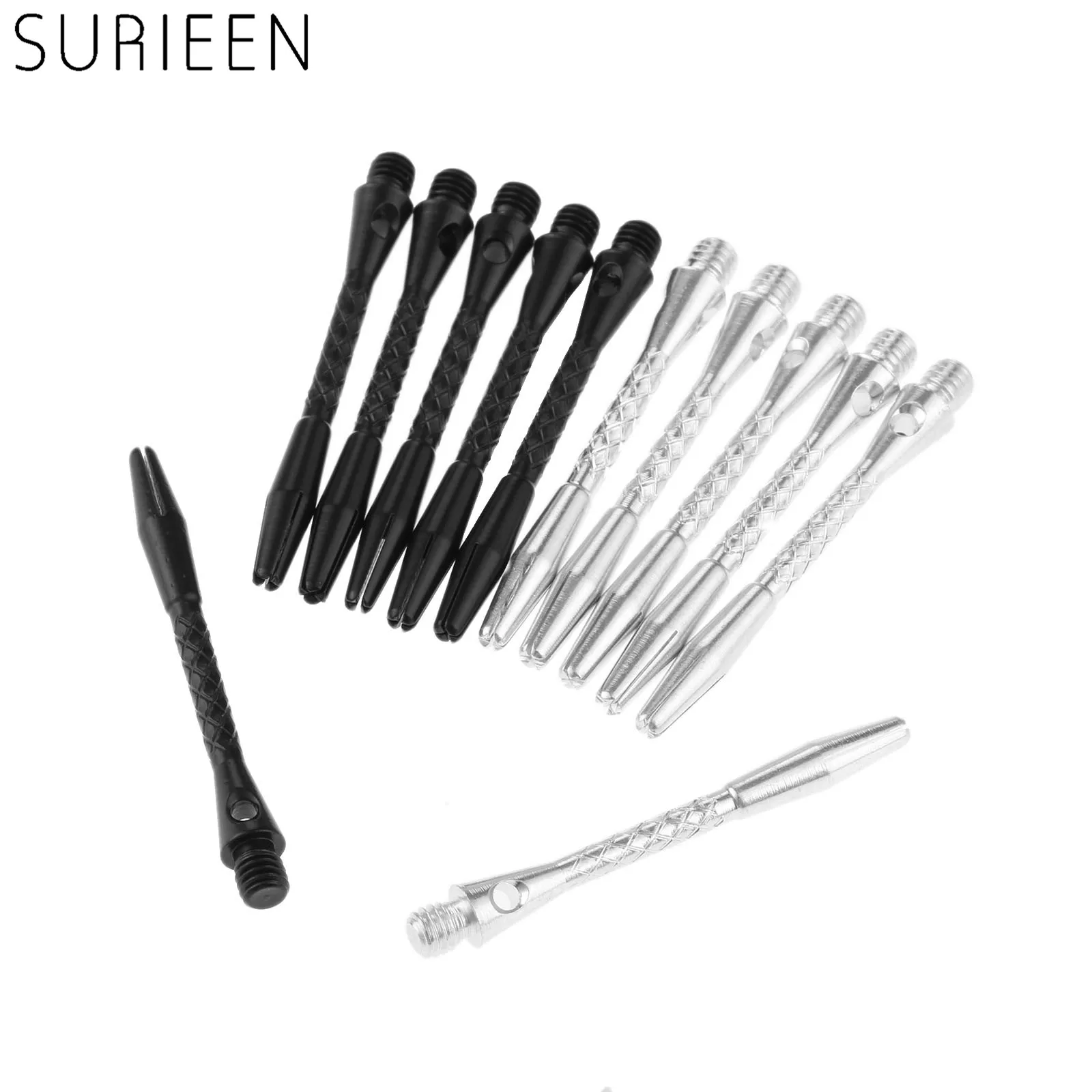 

High Quality 12 Pcs/Lot Darts Shafts Aluminium Alloy 45mm Shafts 4.5 Mm Screw Thread Dart Stems Pole Metal Rod Silver And Black