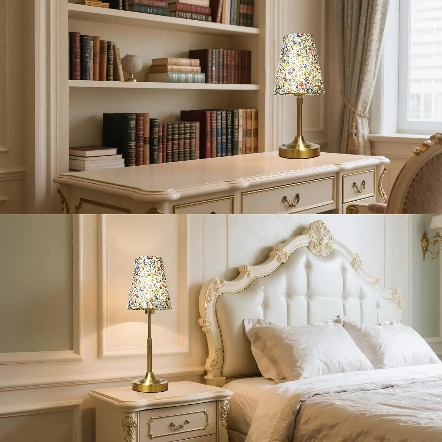 Lampe de table portable sans fil, batterie rechargeable, température de couleur réglable 2700-6000K, lumière ambiante à intensité variable pour patio, bar