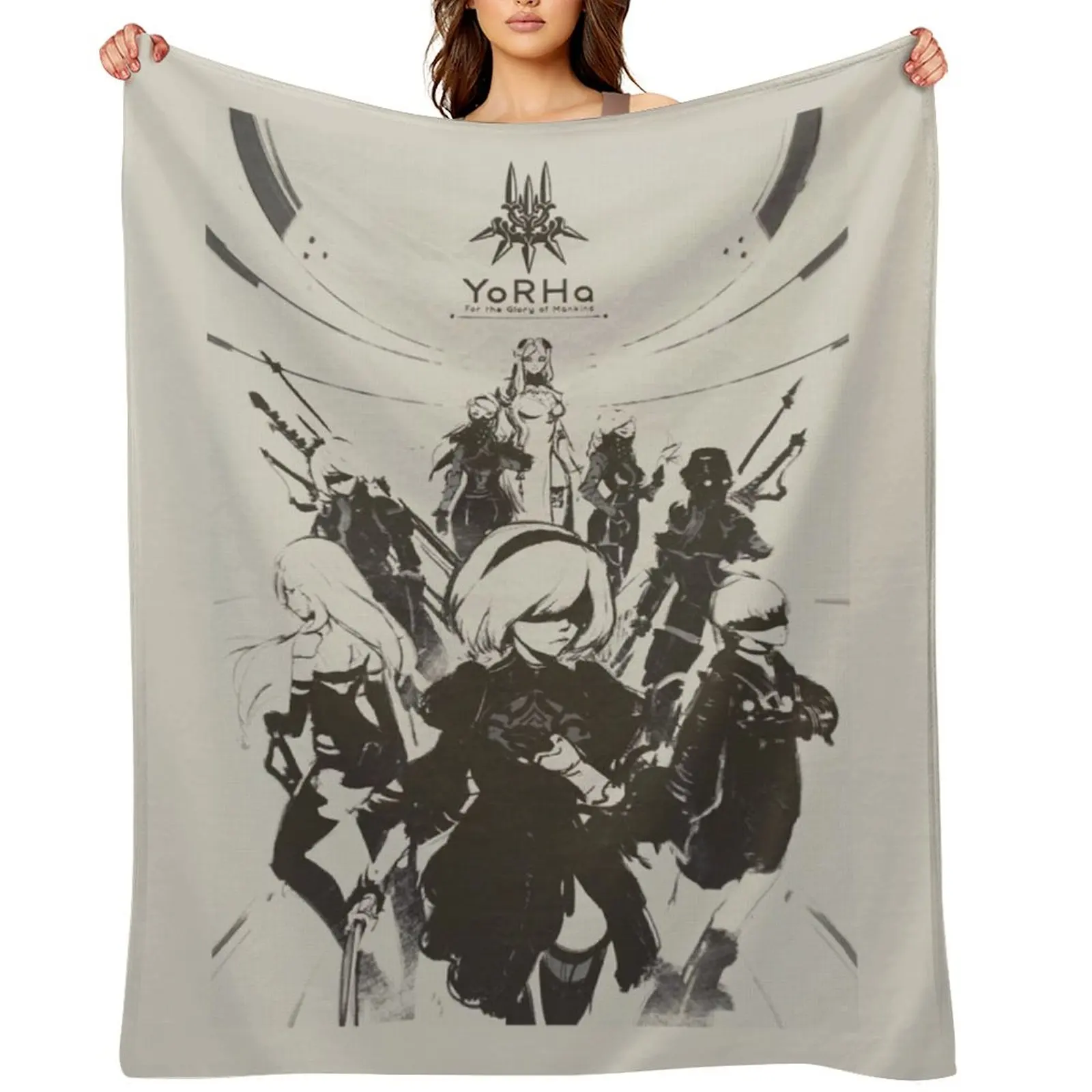 

Nier Automata Collage Yorha Throw Blanket Multi-Purpose Luxury St Soft Flannel Fabric Blankets