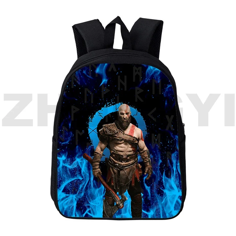 3D Print God of War Game Backpacks Kratos Cartoon School Backpack for College Students 12/16 Inch Laptop Travel Bag Mens Bookbag