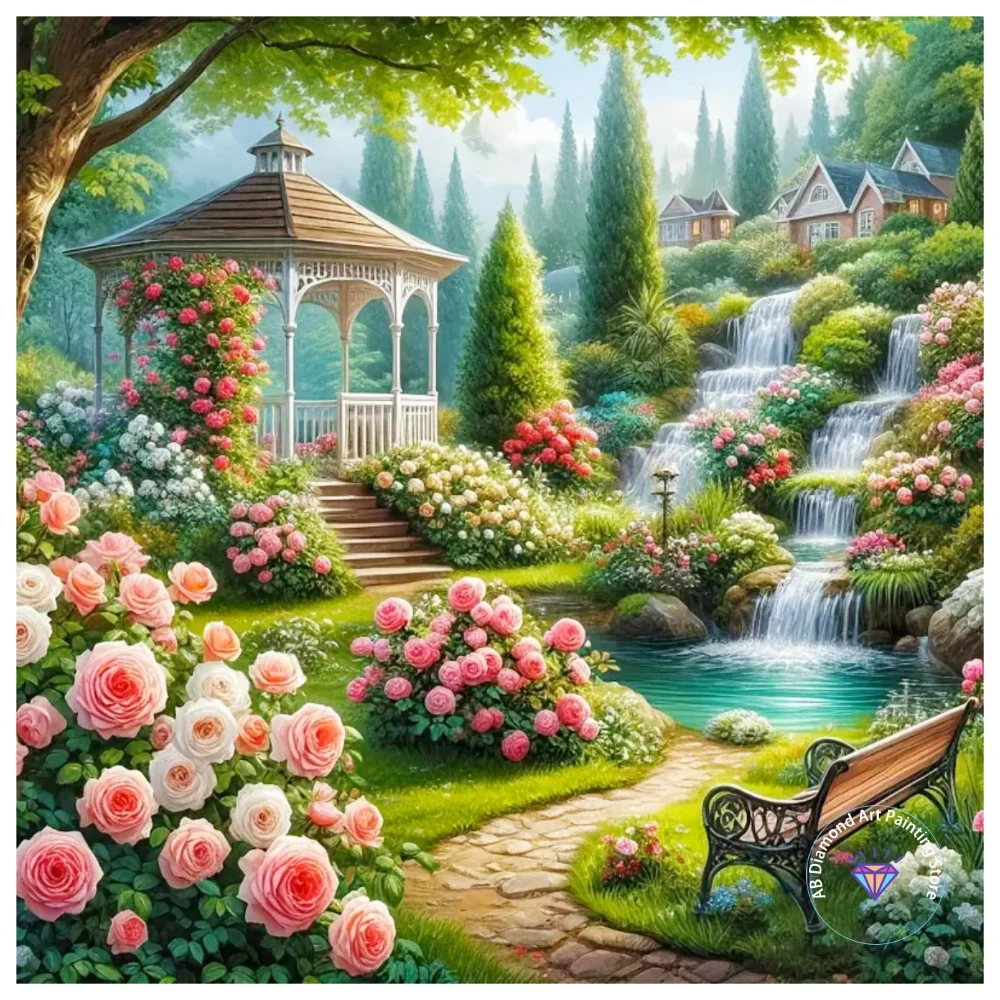 

Flower Landscape AB Diamond Painting Kit Square Round Diamond 5D DIY Mosaic Handmade Art Adult Exquisite Gift Crafts Home Decor
