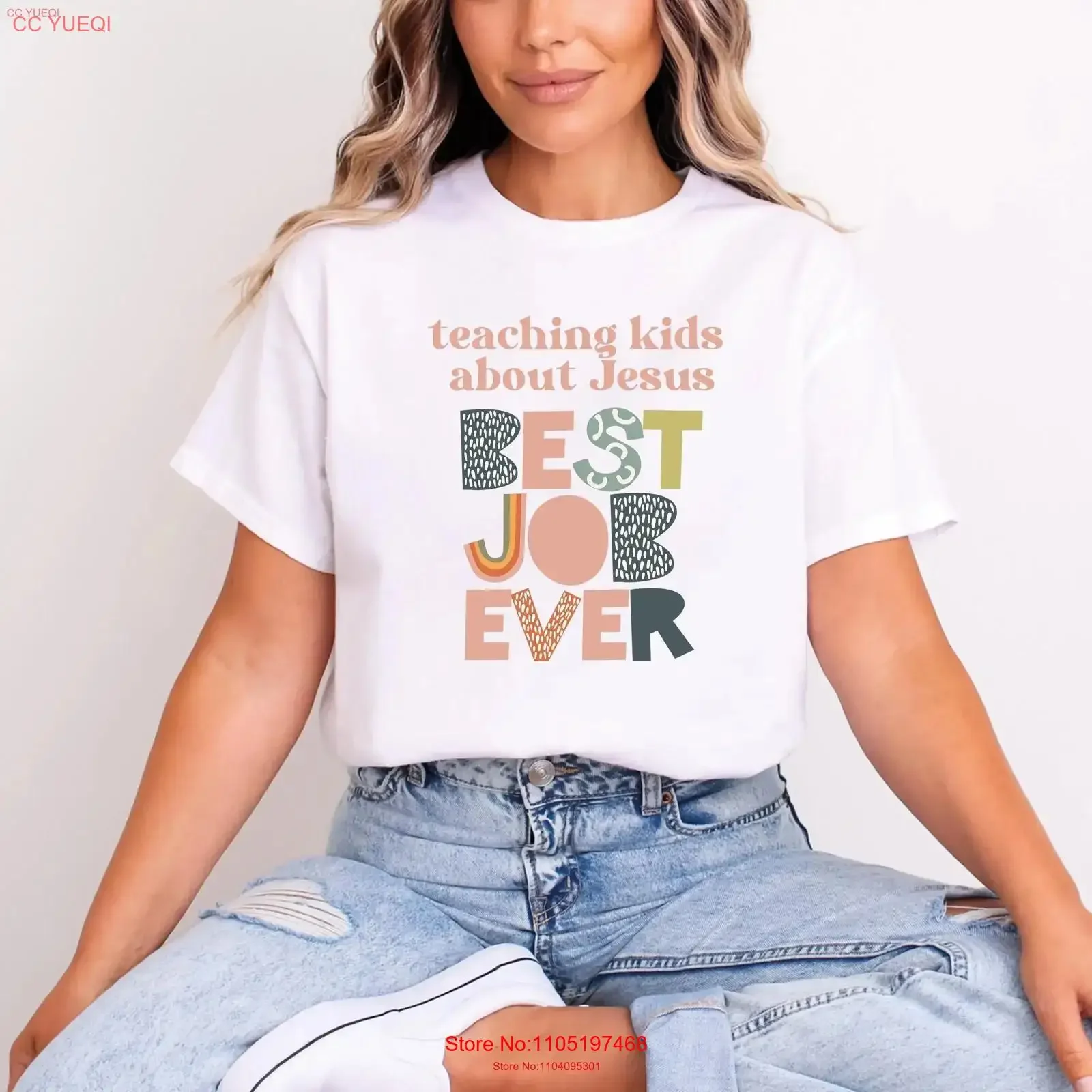 

Teaching Kids About Jesus Best Job Ever T Shirt Concept Christian vintage Washed Top For Everyday Wear Versatile