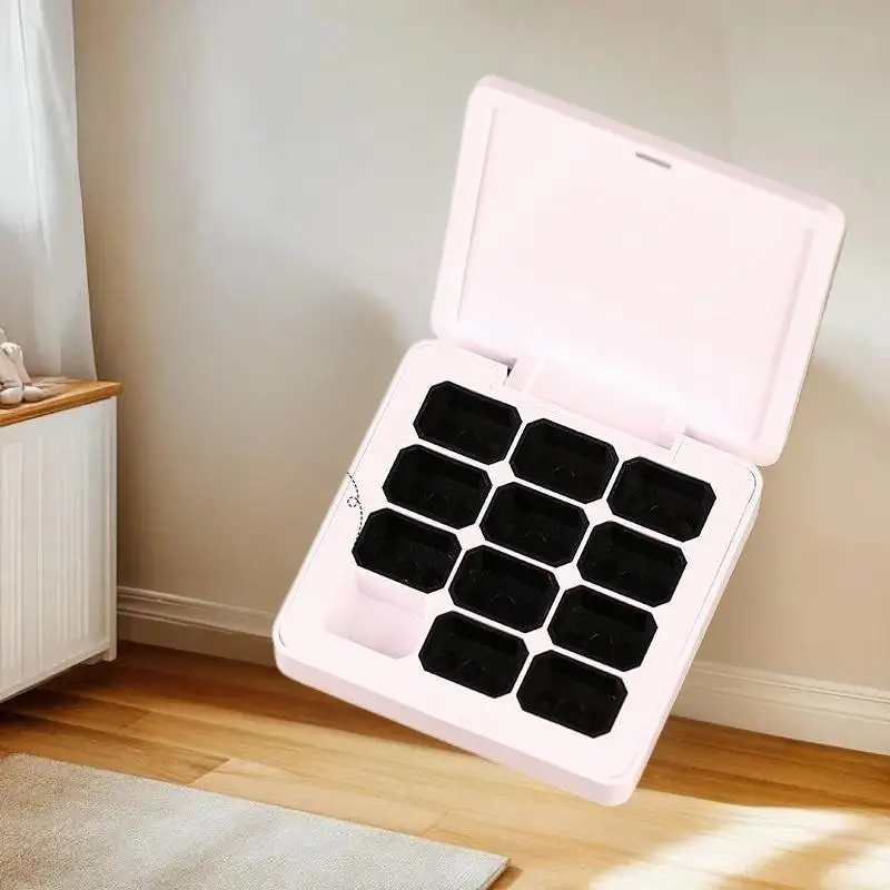 4/6/9/12-Grid صندوق تخزين مغناطيسي فارغ: منظم احترافي لأدوات تلميع الجل والأظافر
