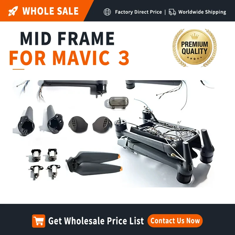 Replacement Landing Gear Set for DJI Mavic 3 Front Rear Arm with LED Cover - Quality Checked Drone Parts for Professional Repair