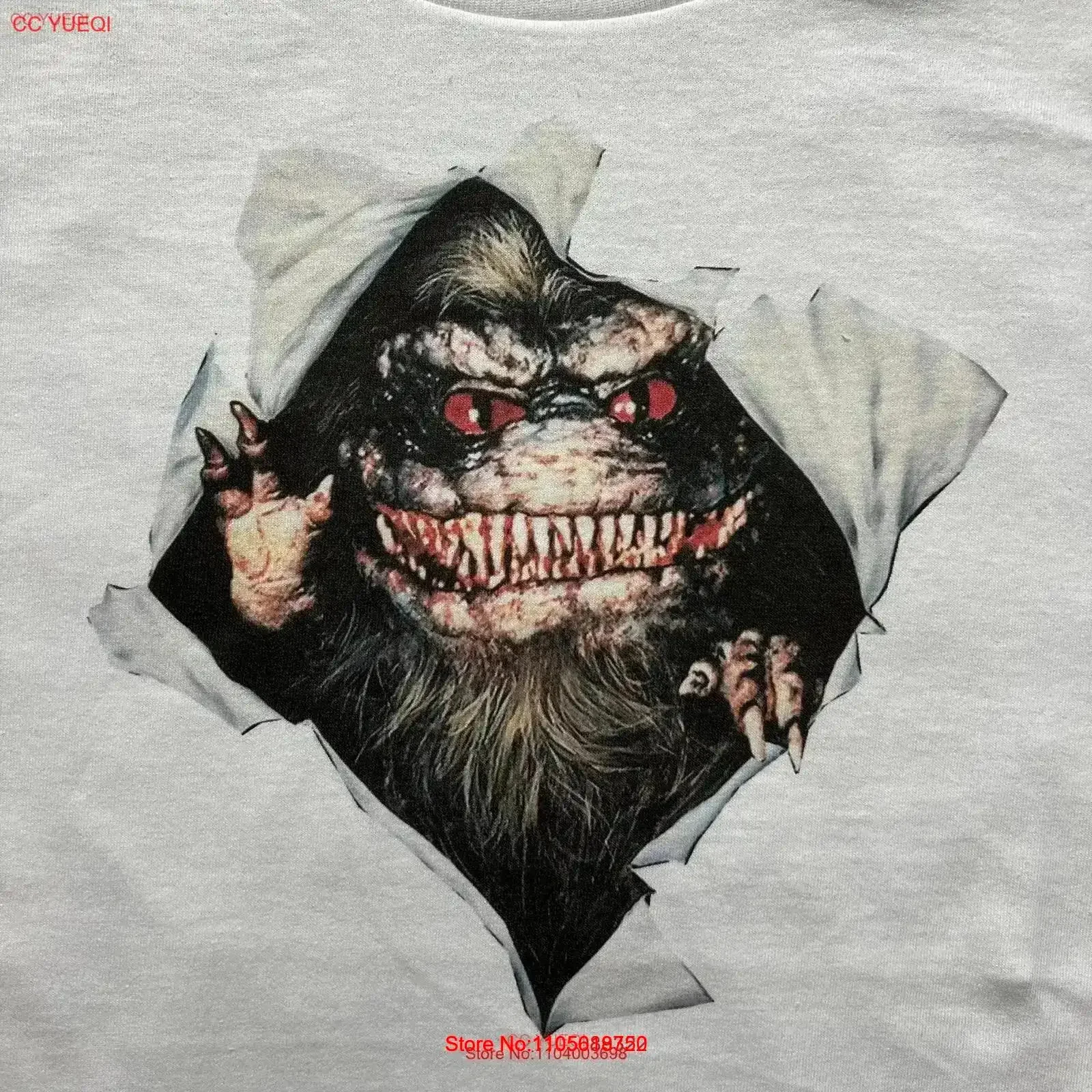 NEW Critters retro horror white T Shirt any size vintage Washed Comfortable fashion graphic Versatile streetwear Stylish
