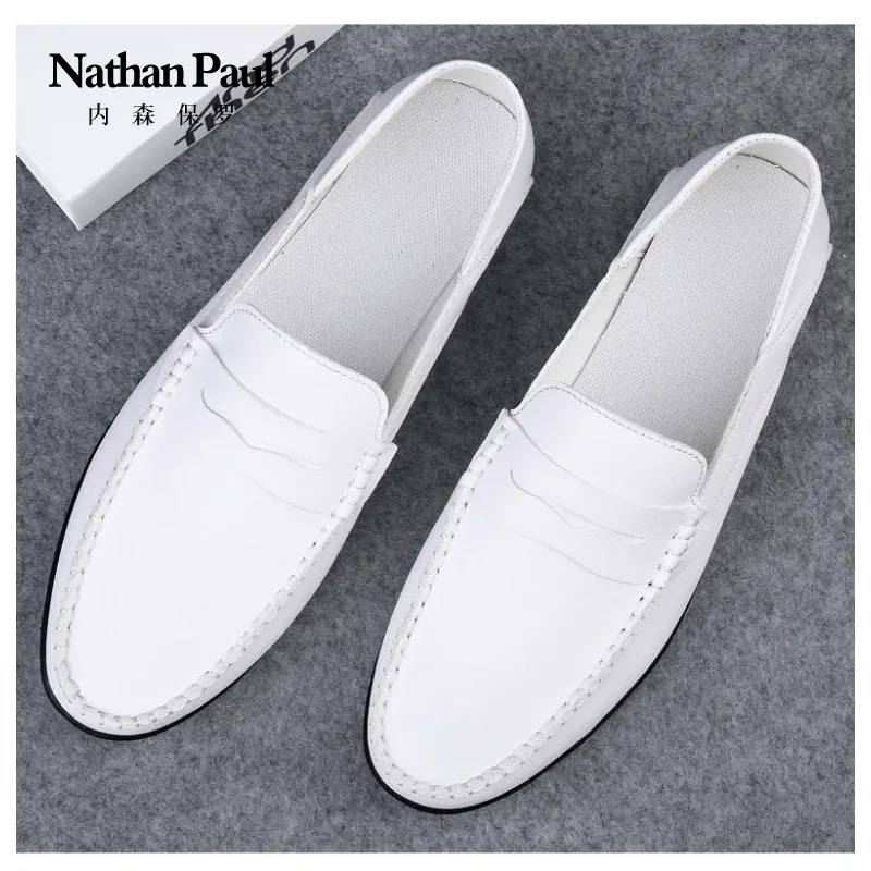 

2025 новые модные высококачественные нескользящие и износостойкие легкие маленькие кожаные туфли для ленивых с одной педалью