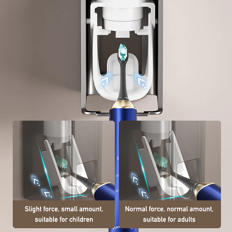 Automatic Toothpaste Dispenser Dental Cream Bathroom Wall Mounted Punch Free Lazy Tooth Paste Squeezer Presser Toothbrush Holder