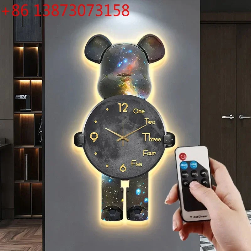 Large Art Wall Clock Digital Led Silent Wall Clock Mural Modern Watches Living Room Decoration Bedroom Interior Home Ornaments