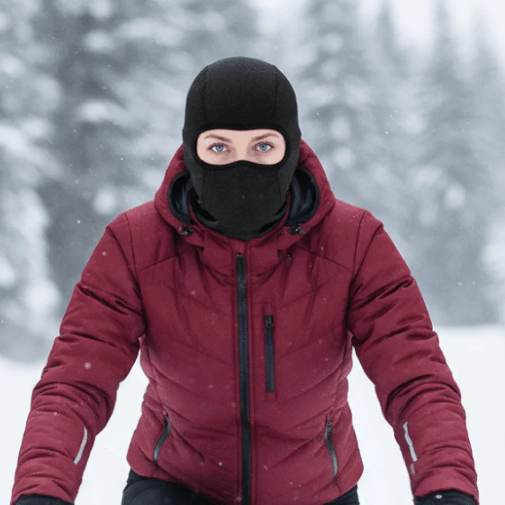 Winter-Balaclava-Maske mit warmem Futter, aus dickem Stoff, mit verlängertem Kragen, als Fahrradhelm-Innenfutter, staubdicht, atmungsaktiv – Detail 4