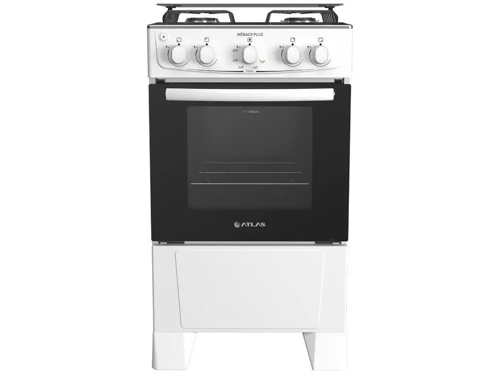 4 Stove Atlas Inox White Monaco Plus - Bivolt