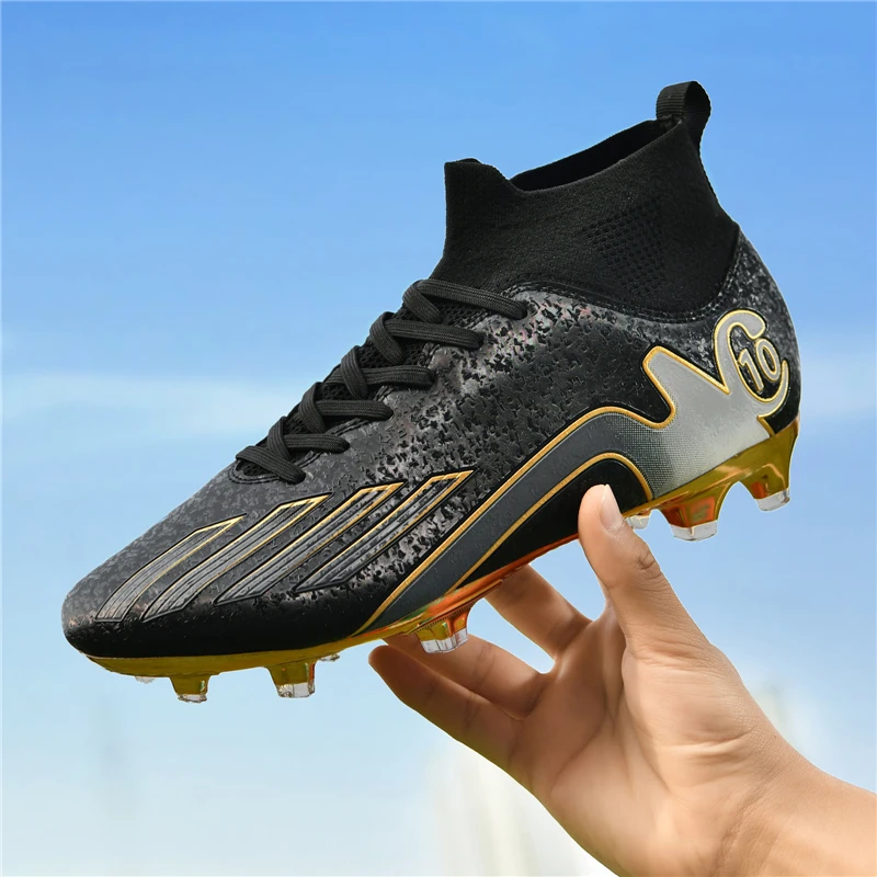 

2024 Men's Soccer Shoes Large Size Ultralight Football Boots Boys Sneakers Non-Slip AG/TF Soccer Cleats Ankle Boots Unisex