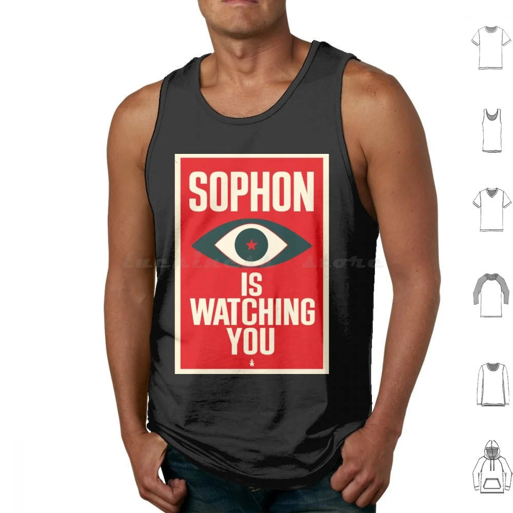 Sophon Is Watching You Tank Tops Print Cotton 3 Problem Science Fiction Orwell 1984 Trisolaris Sophon
