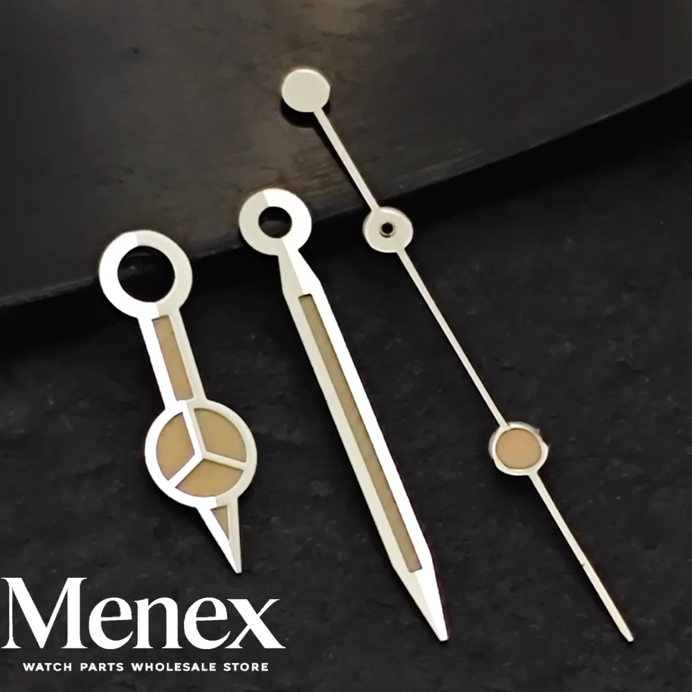 Menex Peace Symbol Watch Hands Set, Green Luminous 3-Piece Sword, Fit NH35 NH36 ETA 2824 2836 ST2130 Miyota 8215 DG Parts view 3