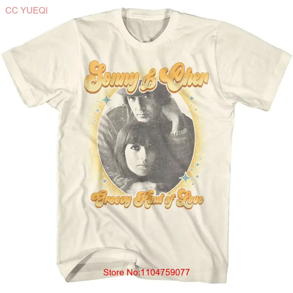 Camiseta Sonny Cher Groovy Kind Of Love para hombre, música Pop Rock Duo, ropa de calle unisex lavada vintage, moda informal versátil