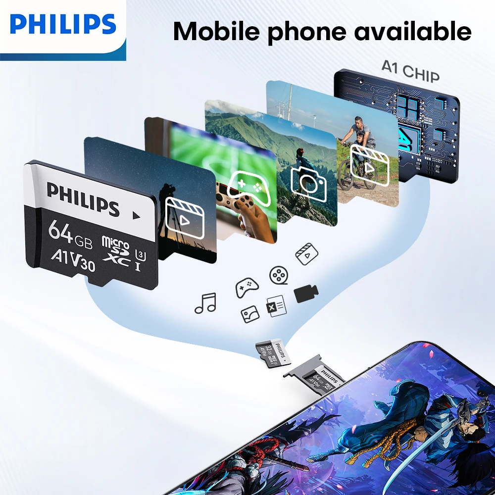 Phipips Ultra Micro sd card 256G 128G 64G Mini SD Card flash card TF Memory Microsd Card 32G 16G for CAMS Drones Samrtphone PC