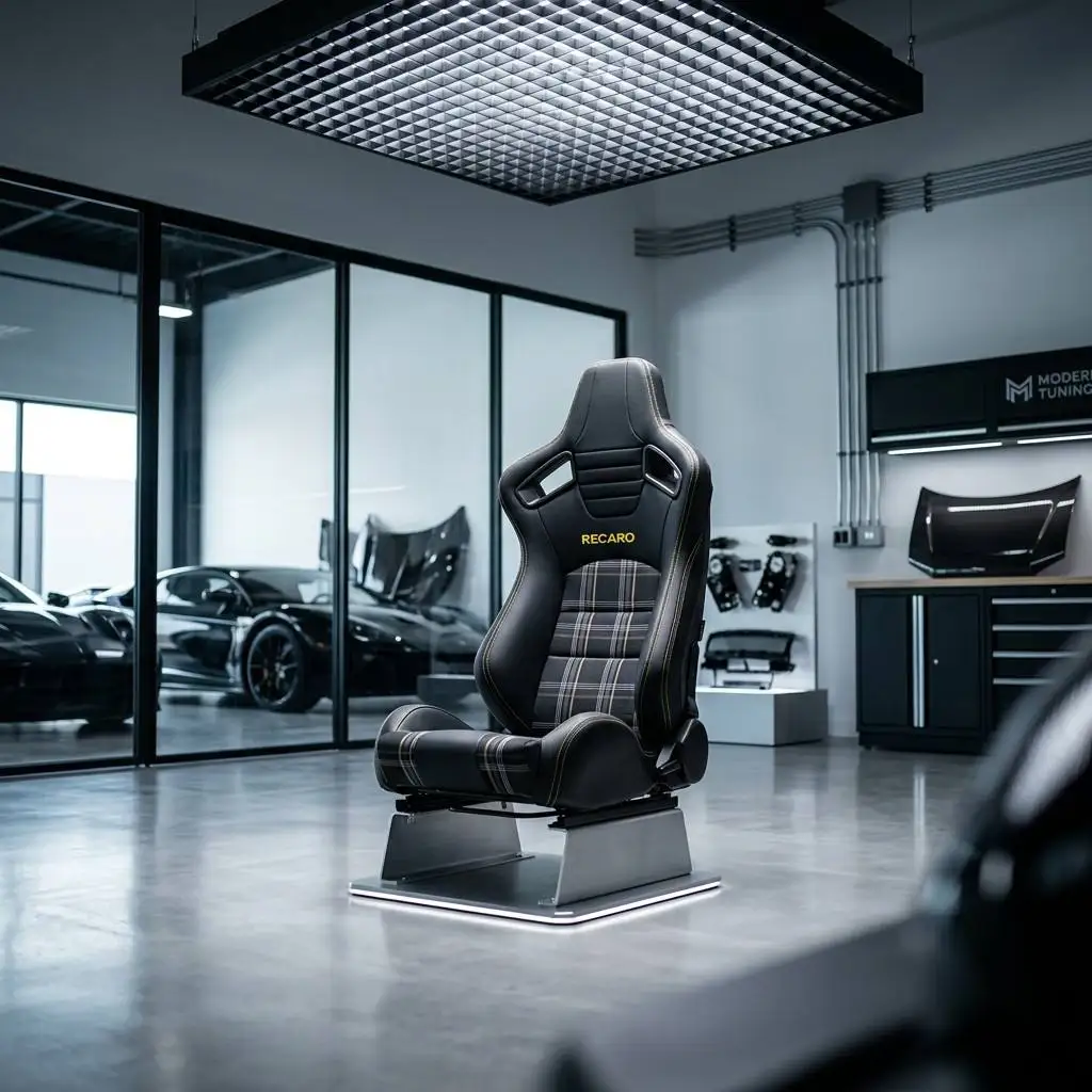Plaid Fabric Racing Seats For BMW E36 E46 JDM Style | Carbon Fiber Reclinable Sport Seats | Factory Wholesale Price