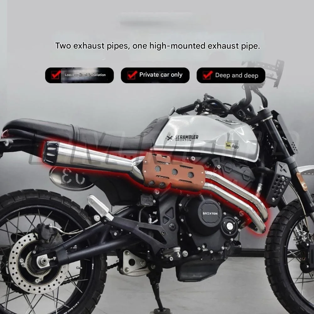 Motorcycle high-mounted exhaust pipe on the right side deep and powerful sound BRIXTON CROSSFIRE 500GK 500 gk 500 GK GK500