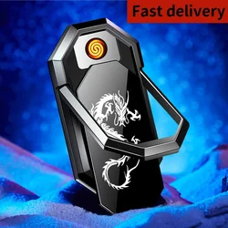 Strong Magnet Mobile Phone Holder Electric USB Charging Lighter Multifunctional Flameles Coil Tungsten Outdoor Windproof Lighter