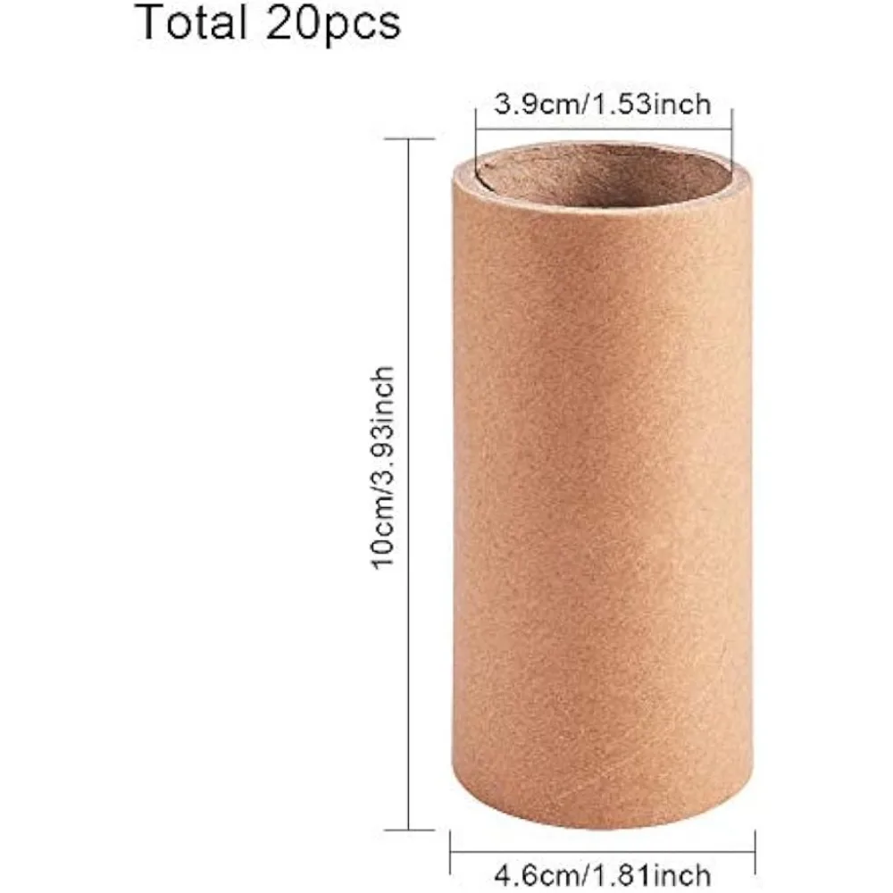 20pcs 3.9 x 1.8 Inch Cardboard Tubes Sturdy Craft Rolls Paper Tubes Empty Toilet Paper Rolls Craft Supplies for DIY Creative