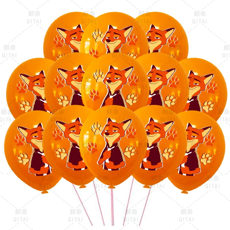 New Zootopia Balloons Wild Animal Latex Balloon Cartoon Birthday Decoration 12inch Round Balloon Party Favors Supplies Gifts Toy view 3