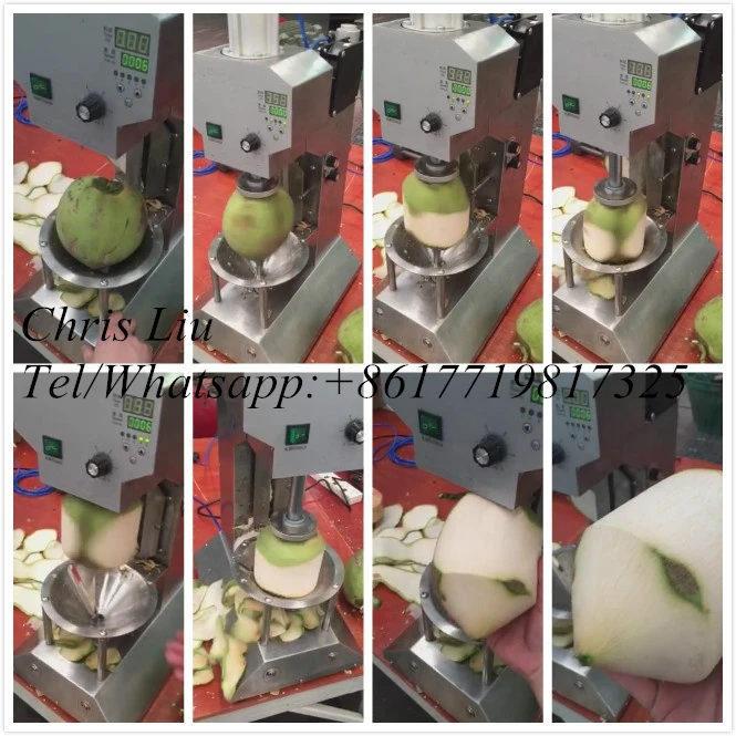 آلة قطع تقشير جوز الهند الأخضر الكهربائية سريعة السرعة / آلة تشذيب جوز الهند