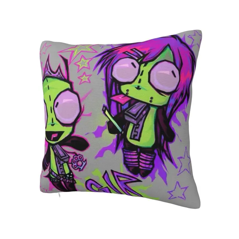 Custom I-Invader Z-Zim Cartoon Square Pillow Cover Home Decorative Cushions Throw Pillow for Car Double-sided Printing