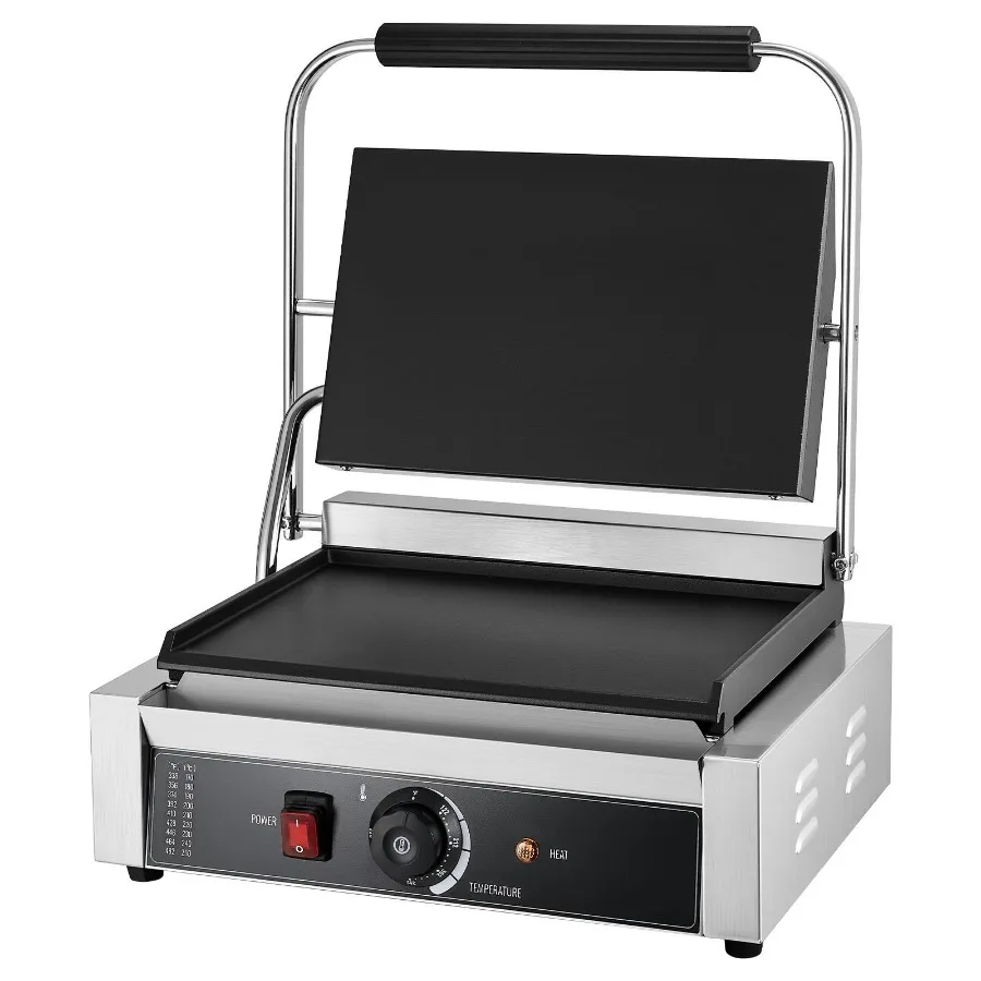 

Commercial Panini Grill 1800W Electric Sandwich Panini Maker Stainless Steel Sandwichs Press Grill with Handle and Temp Control