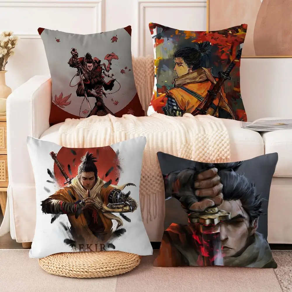 Sekiro الظلال يموت مرتين وسادة غطاء الوسادة المخدة غرفة المعيشة أريكة ديكور المنزل حسب الطلب