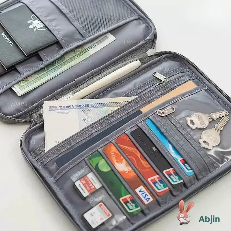 Large Capacity Multi-layered Card Holder Wallet for Men Driving License Document Storage Organizer Family Records Organizer