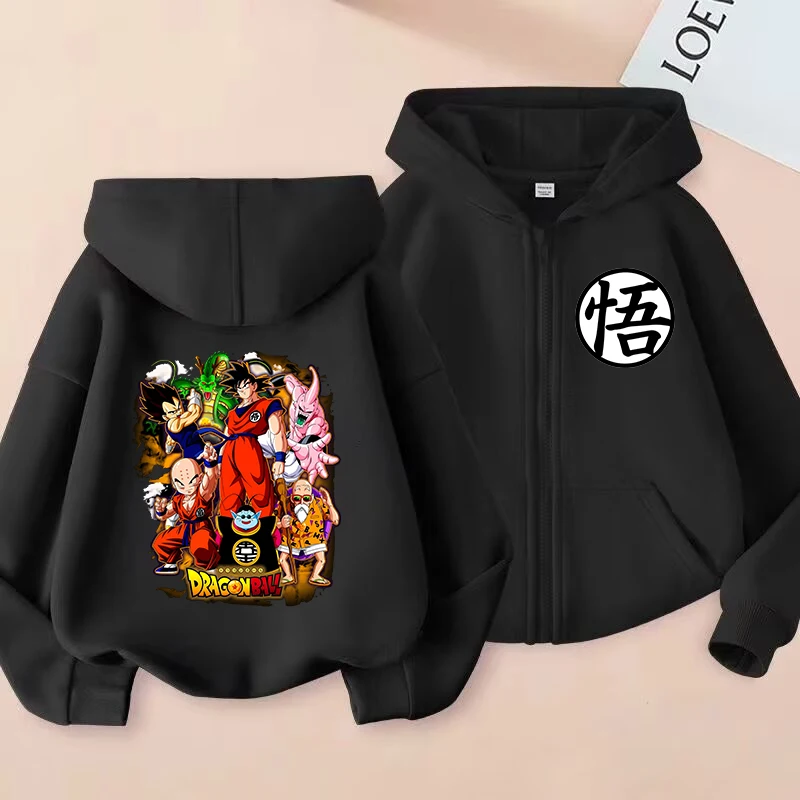 

Dragon Ball Boy Cardigan Coat Goku Zipper Jacket Coats Children Hoodie Sweatshirt Anime Cartoon Tops Kids Spring Casual Clothes